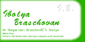 ibolya braschovan business card